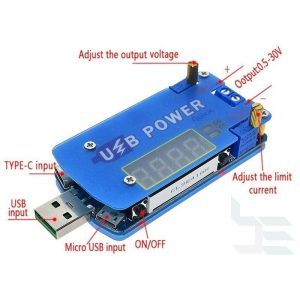USB laboratory power supply Wuzhi DP2F, DC 30V 2A 15W CC/CV, adjustable, Fast Charge